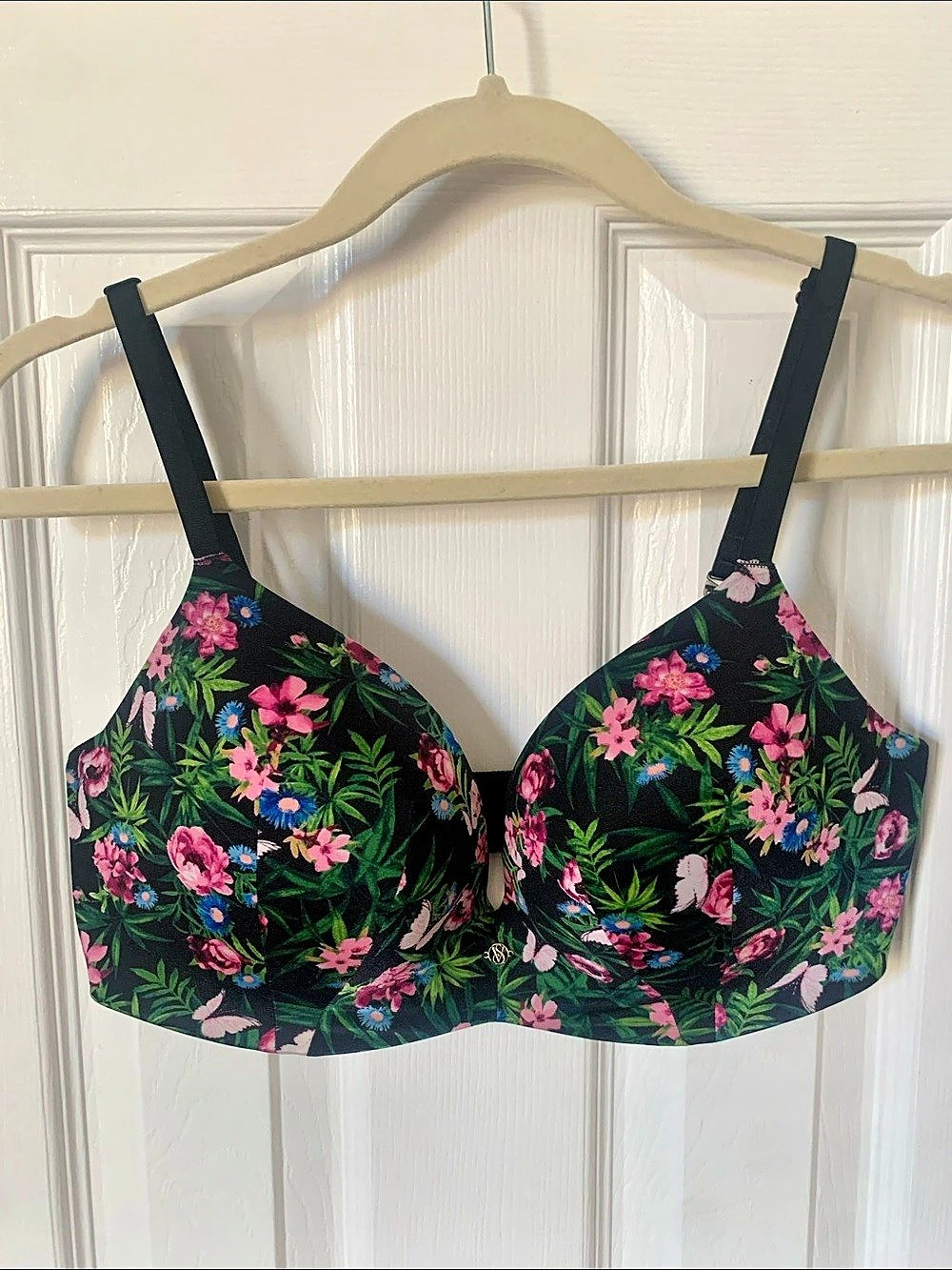 Victoria's Secret So Obsessed Floral Bra in Black & Pink Size 34DD/E75